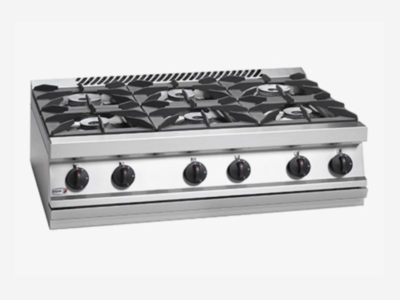 Bếp âu 6 bếp không lò nướng dùng gas tại FNB